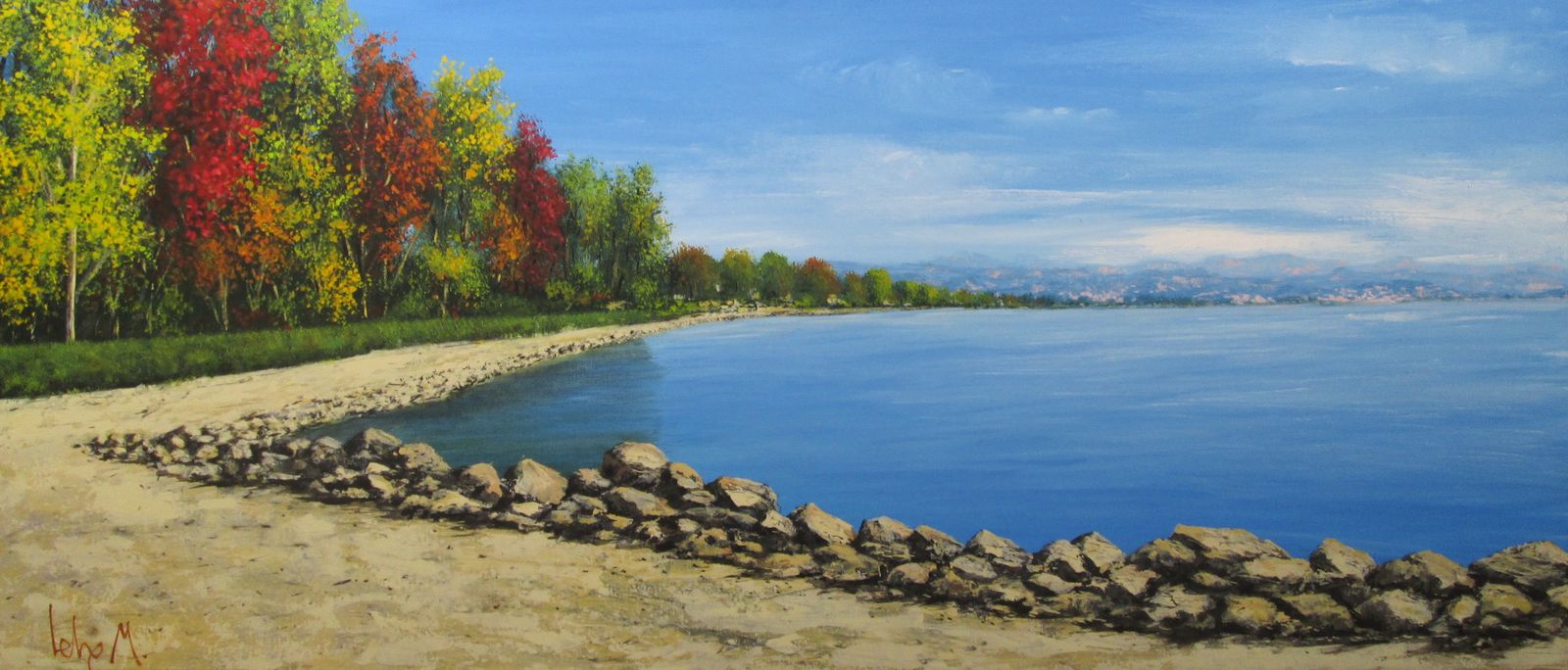 La spiaggia di Cisano in autunno (140x60)