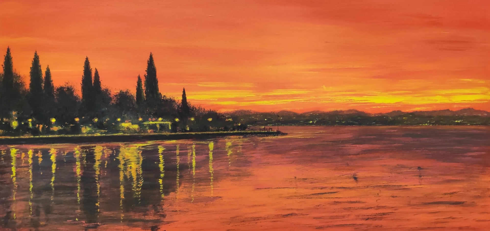 Tramonto a Punta Cornicello / Bardolino (120x50)